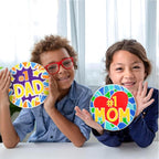 Creative Roots Paint Your Own #1 Dad Stepping Stone, Paintable Ceramic 7 in. Stone, Includes 6 Acrylic Paints & Paintbrush, Great Arts and Crafts for Kids Ages 8-12, Father's Day Gift