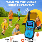 Wishouse Walkie Talkies for Kids Rechargeable Long Range, Xmas Birthday Gift for Boys Girls 4 5 6 7 8 9 10 Year Old, Hiking Camping Gear Games Toys Ideas with Flashlight, VOX, Easy to Use, 4 Pack