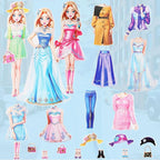 Magnetic Dress Up Dolls, Magnetic Princess Dress Up Paper Dolls, Magnetic Dress Up Dolls for Girls Ages 4-10 Learning Created Imagine Set Birthday Gift (Amy)
