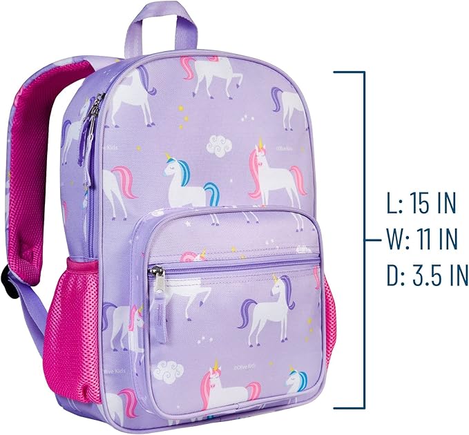 Wildkin ECO rPET Kids Backpack – Recycled, Padded, Adjustable for School & Travel – Unicorns