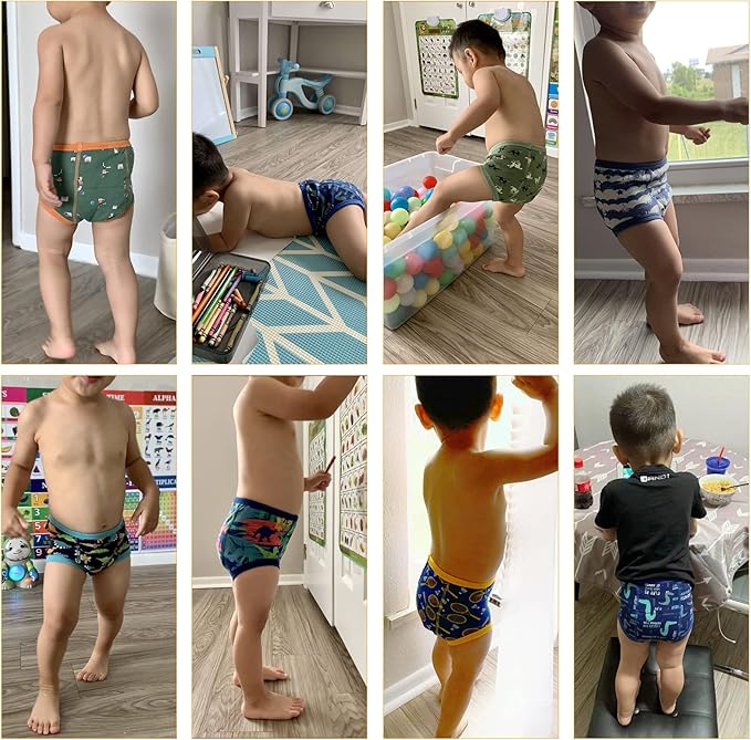MooMoo Baby 8 Packs Potty Training Pants Cotton Absorbent Training Underwear for Toddler Boy and Girls 2T-9T
