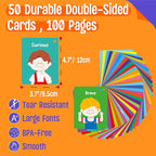 Emotions Flashcards, 50 Different Feelings with Coping Skills-Learn to Identify Various Moods, Cartoon Faces Emotions for Kids with Autism, ADHD -Emotion Flipbook for Therapy, Home Use