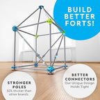NATIONAL GEOGRAPHIC Kids Fort Building Kit - 70-Piece Indoor Fort Builder - Creative Play, STEM Building Toy, Building Kit for Kids 6-10, Blanket Fort Kit