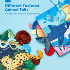 hahaland Baby Toys 0-6 Months - Crinkle Books for Babies 2PCS, Cloth Texture Tails Sensory Book 6-12 Months - Soft, Tummy Time, Montessori Toys 3 4 5 Month Newborn Twin Boys Gifts Travel Infant Toy