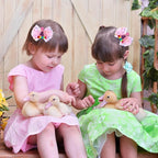 Birthday Hair Bow for Baby Girls 1 2 3 4 5 6 Year Old Sprinkle Hair Clips Happy Birthday Decorations for Girls Toddlers With Pom-Poms Ice Cream Candy Party Pink Hairs Accessories for 4th Sweet Party