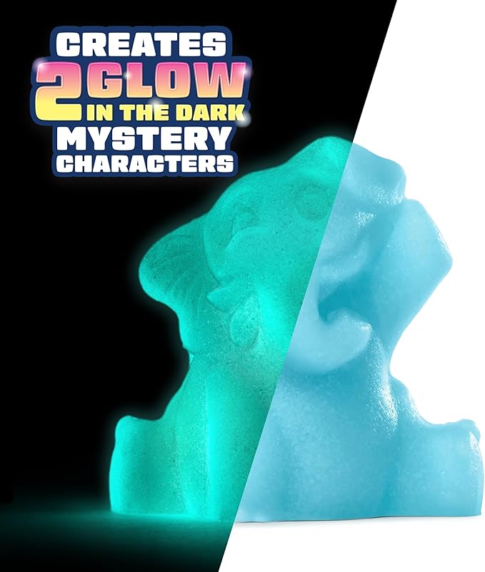 Elmer's Squishies Kids’ DIY Activity Kit, Glow in the Dark Toy Kit, Creates 2 Mystery Characters, 13-Piece Set, Ages 6+
