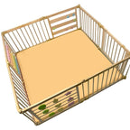 Zety Compatible Baby Play Mat - PU Leather Baby Playpen Mat - Waterproof Baby Play Mats for Floor - 1.5" Thick High Density Foam Play Mat (Colored, 8-Panel) (Beige, 8-Panel)