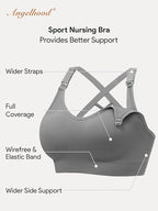 Angelhood Nursing Bras for Breastfeeding, Seamless Nursing Sports Bra Support Yoga Maternity Bras Pregnancy Sleep Bralette