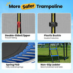 ORCC 1200LBS Weight Capacity Trampoline 16 15 14 12 10 8 FT for Kids with Safety Enclosure Net for Children Adults Outdoor Yard Trampolines