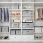 GRANNY SAYS Large Storage Bins with Lids, Decorative Storage Box for Shelves, Fabric Storage Bins Foldable, Storage Basket for Clothes, Keepsake Box, Jumbo, Gray, 2-Pack