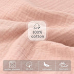 FUNUPUP Muslin Nursing Pillow Cover Compatible with Boppy Nursing Pillow, Soft Baby Nursing Covers for Breastfeeding Pillows for Boys Girls, Blush