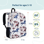 Wildkin 15-inch Kids Backpack – Durable, Padded, Adjustable for School & Travel - Horse Dreams