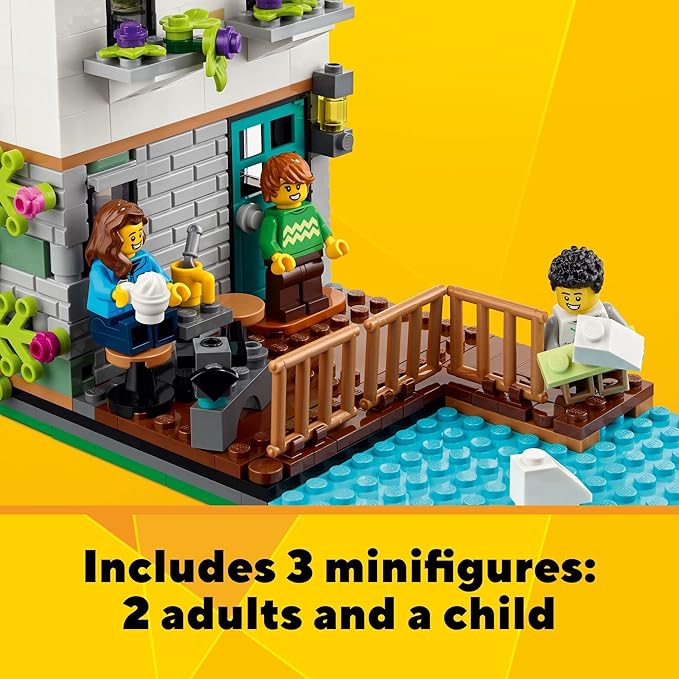 LEGO Creator 3 in 1 Cozy House Building Toys - Toy Figures & Pretend Play Playsets for Boys & Girls, Ages 8+ - 3 Building Options - Gift for Birthdays - 31139