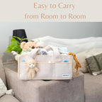 Baby diaper caddy organizer, nursery storage basket for wipes and diapers, Keep Nursery Organized, Gift for new mom.