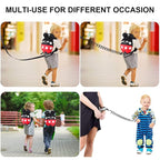 CZSYZCZS Toddlers Leash + Anti Lost Wrist Link Child Kids Safety Harness Kids Walking Wristband Assistant Strap Belt (black red)