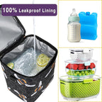 Breastmilk Cooler Bag with Ice Pack Fits 4 Baby Bottles Up to 9 Ounce Insulated Baby Bottle Bag Breast Milk Cooler on The Go with Strap Baby Bottle Cooler Bag for Nursing Mom Daycare or Travel