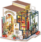 Rolife DIY Miniature House Kit Flower Shop, Tiny House Kit for Adults to Build, Mini House Making Kit with Furniture, Halloween/Christmas Decorations/Gifts for Family and Friends(Emily's Flower Shop)