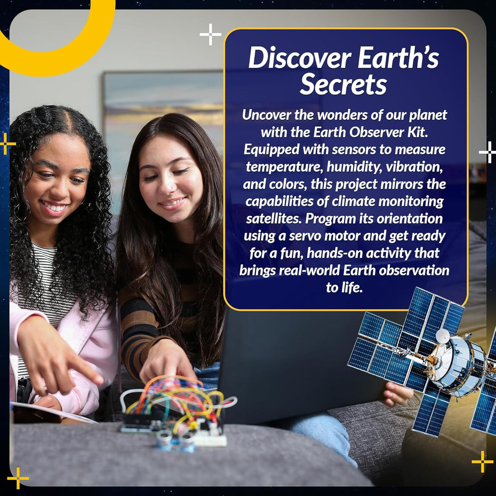 LINGO Earth Observer STEM Coding Kit - Build & Code Your Own Satellite to Monitor Earth's Climate from Space - Science Kits for Ages 13+ Years for Birthdays & Holidays
