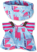 Clothes for 6.7in/17cm Doll, Set of 4 Cute Doll Accessories Includes Doll Hat+T-Shirt+Bib Pants+Shoes Set Premium Fashion Outfit for Collectors Unique Gift (Style D2)