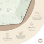 Crane Baby 100% Organic Cotton Gender Neutral Animal Nursery Bedding, Fitted Sheet, Soft Breathable GOTS Certified Cotton, Bunny Crib Sheet