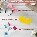 2 Sets Clothes for 17cm Doll, Cute Doll Clothes and Accessories, Outfit Sets 2025 Fashion Style