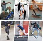 Skateboard,31 x 8 Inch Complete Skateboard, 8-Layer Maple Wood Deck Double Kick Standard Skateboards for Kids, Teens, Adult, Beginner