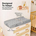 2-Pack Organic Changing Pad Covers for Girl, Boy, Neutral - 100% Cotton Changing Table Pad Cover, Soft Baby Nursery Diaper Changing Pad Sheets, Contour Changing Pads Liners,Change Pad Cover (Woodland)