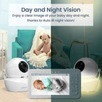 Babysense True Sleep HD Video Baby Monitor with Camera and Audio & Baby Sleep Breathing Movement Monitor, No Wifi, Non Wearable Non Contact Monitoring with 2 Under-Mattress Sensors, Full Crib Coverage