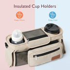 Momcozy Universal Stroller Organizer with Insulated Cup Holder Detachable Phone Bag & Shoulder Strap, Fits for Stroller like Uppababy, Baby Jogger, Britax, BOB, Umbrella and Pet Stroller