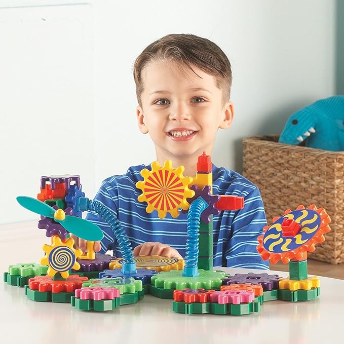 Learning Resources Gears! Gears! Gears! Gizmos Building Set, Construction Toy, STEM Activities, Fine Motor Skills, 83 Pieces, Ages 3+