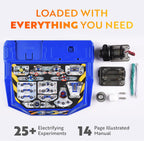 Playz Electrical Circuit Board Engineering Kit for Kids with 25+ STEM Projects Teaching Electricity, Voltage, Currents, Resistance, & Magnetic Science | Gift for Children Age 8, 9, 10, 11, 12, 13+