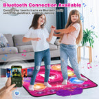 Dance Mat for Kids, Electronic Dance Pad with Wireless Bluetooth & LED Lights, Adjustable Volume, Built-in Music, 5 Game Modes, Xmas B-Day Gifts for 3+ Years Old Girls Toys (Bluetooth Type-Purple)