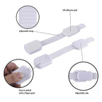 Child Safety Cabinet Locks (10 Pack) – Adjustable Baby Proofing Strap Latches with Strong 3M Adhesive – No Drill Childproof Locks for Drawers, Cabinets, Fridge, Door, Closet, Grey