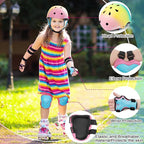 Kids Bike Skateboard Helmet Pad Set,Toddler Cyling Protective Gear Knee & Elbow Pads Wrist Guards for 5-8-10-12-14-16 Years Girls Boys Bicycle Scooter Roller Skate Inline Skating Rollerblading