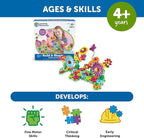 Learning Resources Gears! Gears! Gears! Build & Bloom Building Set - 116 Pieces, Ages 4+, STEM Activities, Fine Motor Skills, Toddler Explorer Kit, Science and Construction
