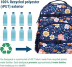 Wildkin ECO rPET 17-inch Large Backpack – Sustainable, Padded, Adjustable – Wildflower Bloom