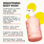 Pacifica Glow Baby Brightening Body Wash – Vitamin C & AHA Exfoliating Body Wash for Glowing Skin, Moisturizing Daily Shower Gel for Dull Dry Skin, Niacinamide & Kakadu Plum, Vegan, 10 oz