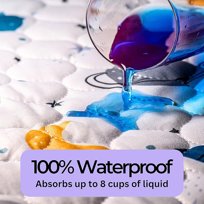 Hygge Sheets® Potty Training Pee Pads for Kids, Toddlers - 100% Waterproof, Non Slip Bed Wetting Pad for Full Size Beds - Washable, Reusable Mattress & Sheet Protector - Space