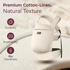 Momcozy Baby Carrier with Natural Cotton Linen, Built to Last, Ergonomic Design, 7-44lbs for Infant and Toddler, Lightweight and Comfortable, Hands-Free for Moms&Dads, Light Amber