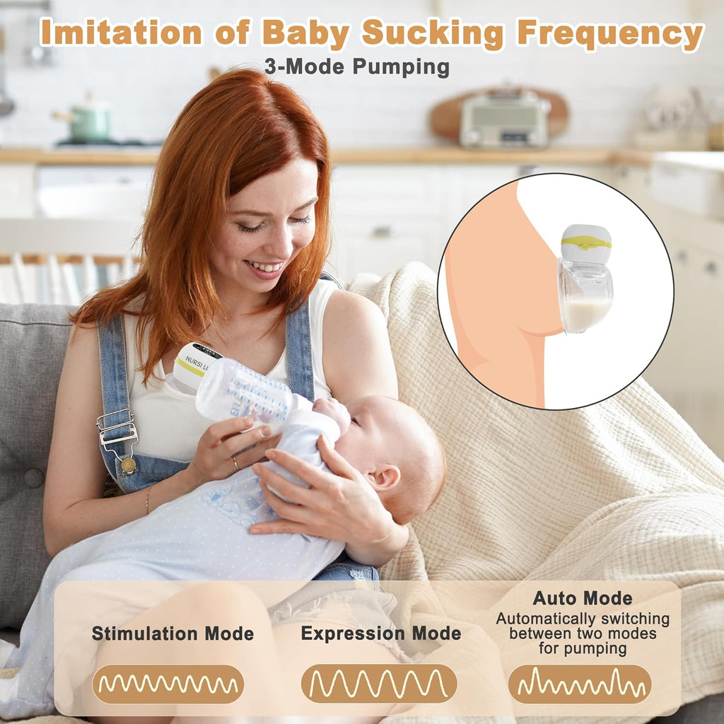 Breast Pump Hands Free, Wearable Breast Pump with 3 Modes & 9 Levels, Portable Wireless Electric Breast Pumps