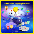 Dan&Darci 360° Orbiting Solar System for Kids - Paint & Build Model Kit - Arts and Crafts for Kid Ages 8-12, 4-6, 4-8, 6-8 - Space Toys 8-10 - Science Astronomy Gifts - Painting Craft Kits for Boys