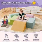 6 Piece Foam Climbing Blocks for Toddlers, Baby Climbing Gym with Ultra High Density Foam for Crawling and Sliding, Indoor Soft Play Set for Infant, Babies & Kids (Multicolor A, 6-Piece)