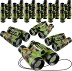 Deekin 16 Toy Binoculars for Kids with Neck String Learning Novelty Binocular Bulk Jungle Safari Hunting Party Favor for Explorer Gifts Bird Watching Camping Hunting, 4.3 x 4.1 Inch(Camouflage)