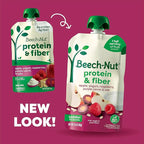 Beech-Nut Baby & Toddler Food Pouches with Protein and Fiber, Apple Yogurt Raspberry Purple Carrot & Oat Puree, 3.5 oz (12 Pack)