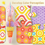 LIGHTDESIRE Baby Toys Musical Seahorse,Infant Stuffed Animal Toys with Crinkle and Rattles,Soft Sensory Toys with Textures for Tummy Time Newborn Boys Girls 0 3 6 12 Months(Pink)