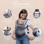 Boba Air Ultra-Lightweight Baby Carrier and Toddler Backpack - Baby Hiking Carrier 3 Months (15-45lbs) - Toddler Backpack and Baby Carrier (Grey)