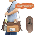 Accmor Universal Stroller Organizer with Insulated Cup Holder, Stroller Caddy Bag Accessories, Stroller Cup Holder Organizer for Uppababy Baby Jogger Britax Stroller, Brown