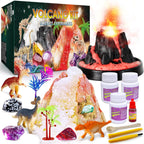 UNGLINGA Erupting Volcano Science Kit for Kids, Gemstone Donosaur Dig Volcano, Snow Eruption Volcano, Chemistry Experiment Lab Toys Gift for Boys & Girls