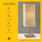 Adesso 8021-12 Dune Table Lamp, 25 in., 100 W Incandescent/ 26W CFL, Natural Rubber Wood/Steel Accents, 1 Table Lamp , White