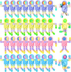 32 Pcs Funny Sensory Fidget Toys Robot Fidget Spinners Fidget Party Favors Robot Fingertip Toy DIY Transformable Chain for Teens Adults Stress Relief Birthday Gift (4 Colors,Elegant Style)